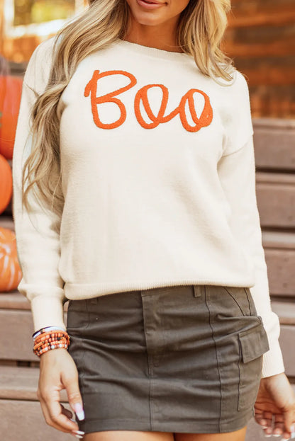 Script ‘BOO’ Halloween Sweater