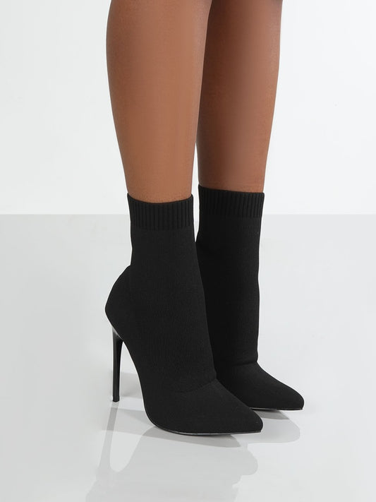 Mesh Sock Style Stiletto Booties