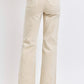 Judy Blue High Waist Distressed Wide Leg Jeans in Bone