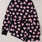 Heart Print Long Sleeve Top and Shorts Lounge Set