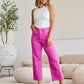 RFM Chloe Tummy Control High Waist Crop Jeans in Pink Rouge