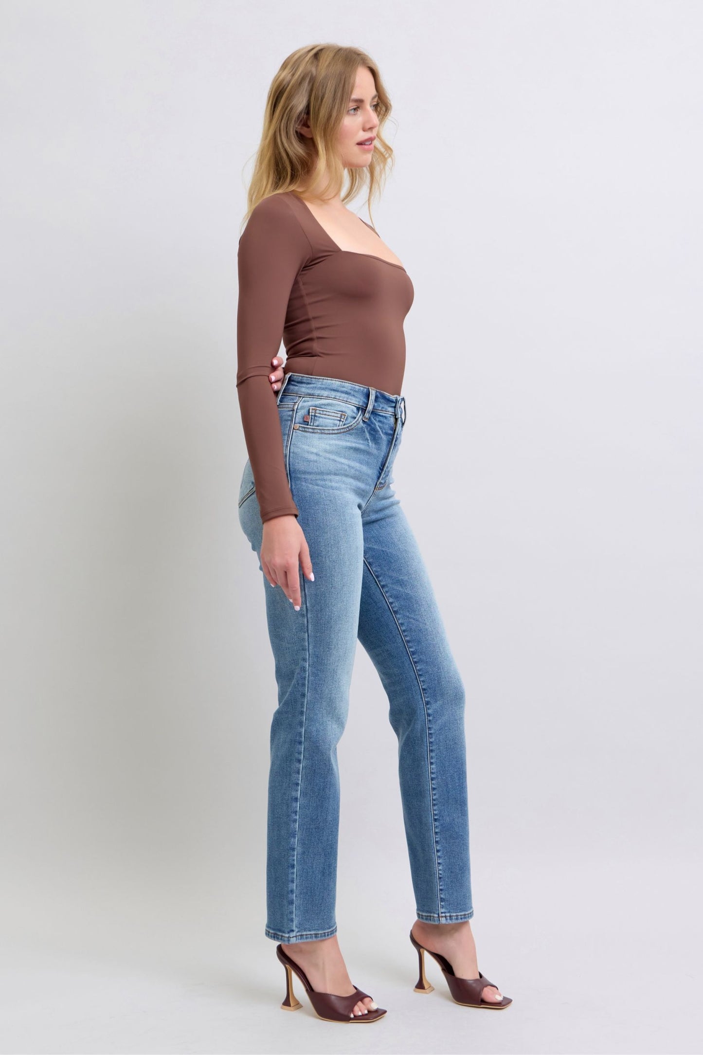 Judy Blue Vintage Wash Thermal Lined Straight Jeans