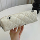 Small Bow Embroidered Quilted Cosmetic Bag