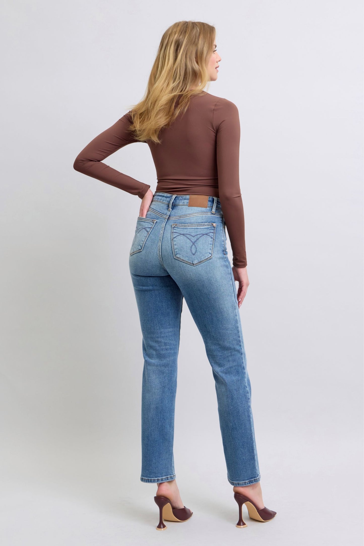 Judy Blue Vintage Wash Thermal Lined Straight Jeans