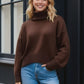 Basic Turtleneck Dropped Shoulder Sweater