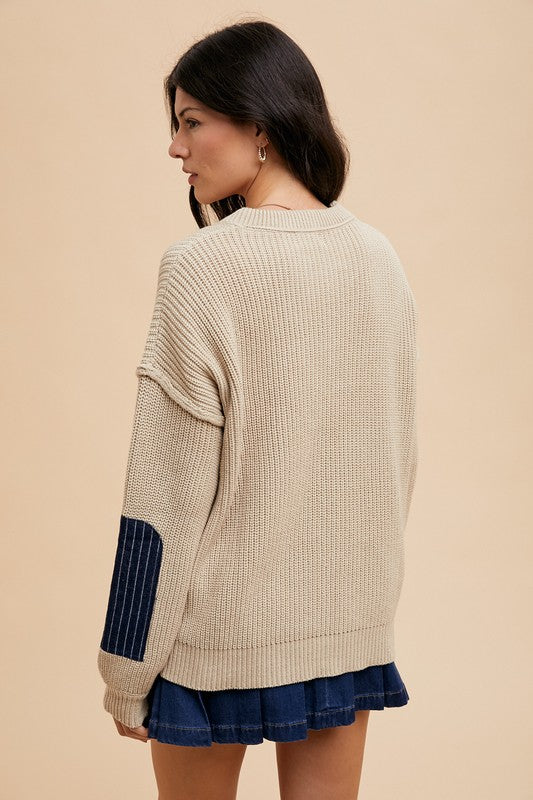 Annie Drop Shoulder Sweater with Patch Pocket