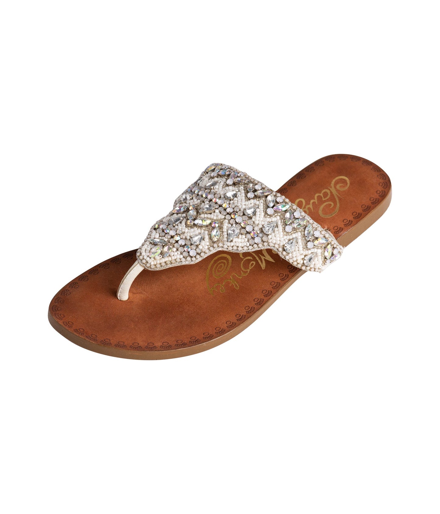 Loving U Jeweled Sandals in White