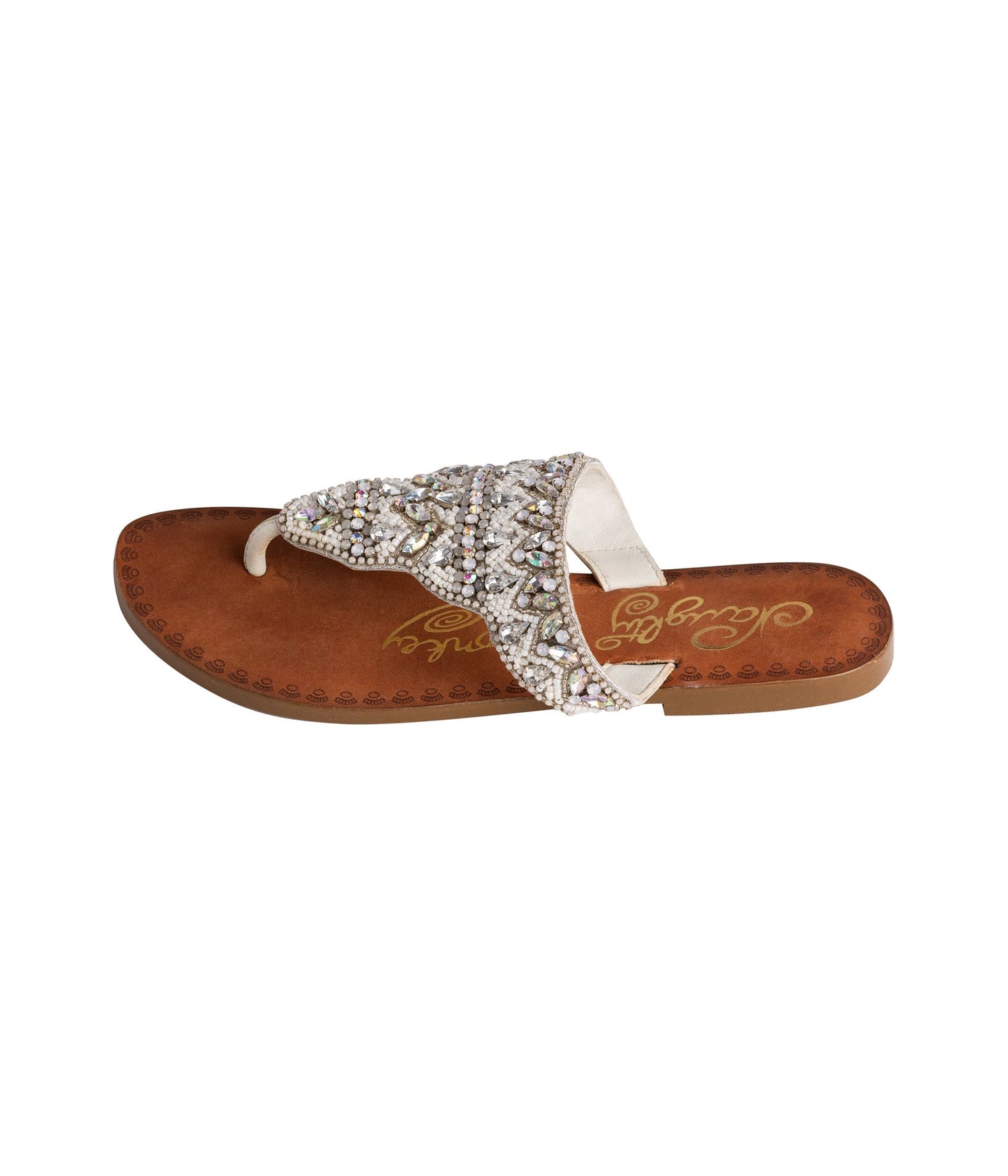 Loving U Jeweled Sandals in White