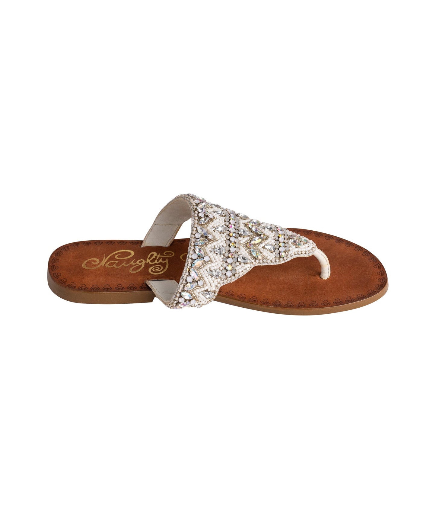 Loving U Jeweled Sandals in White