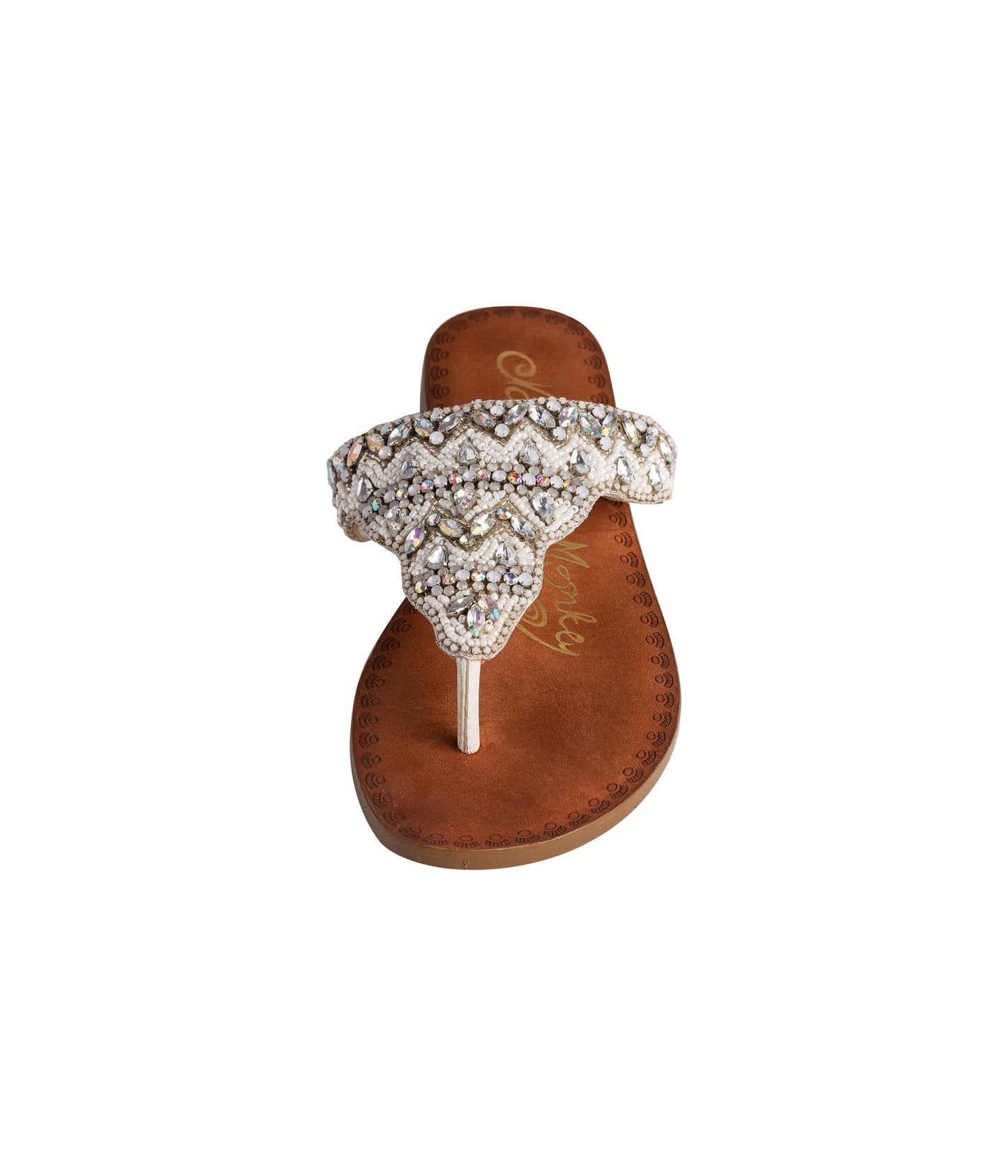 Loving U Jeweled Sandals in White