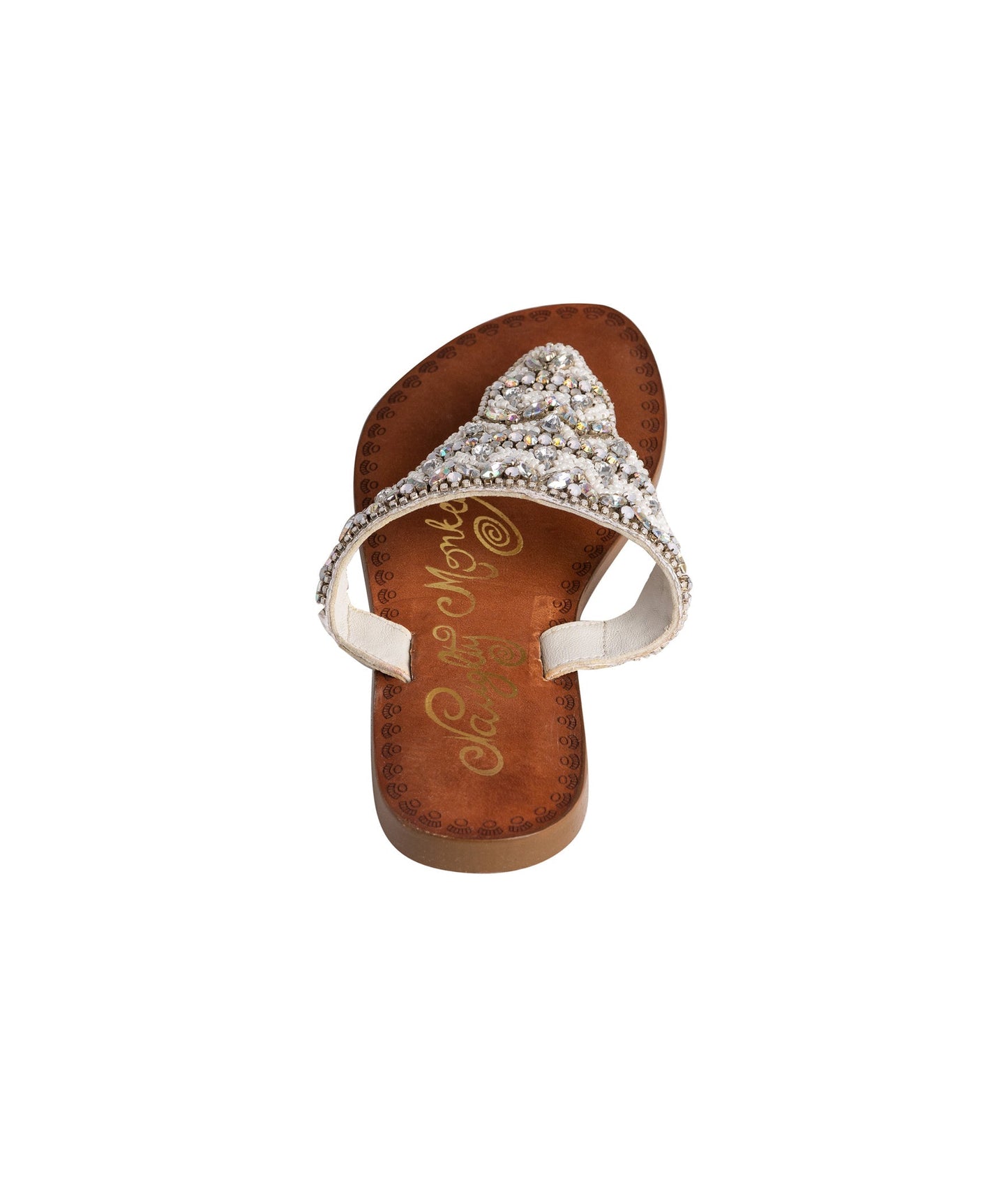 Loving U Jeweled Sandals in White