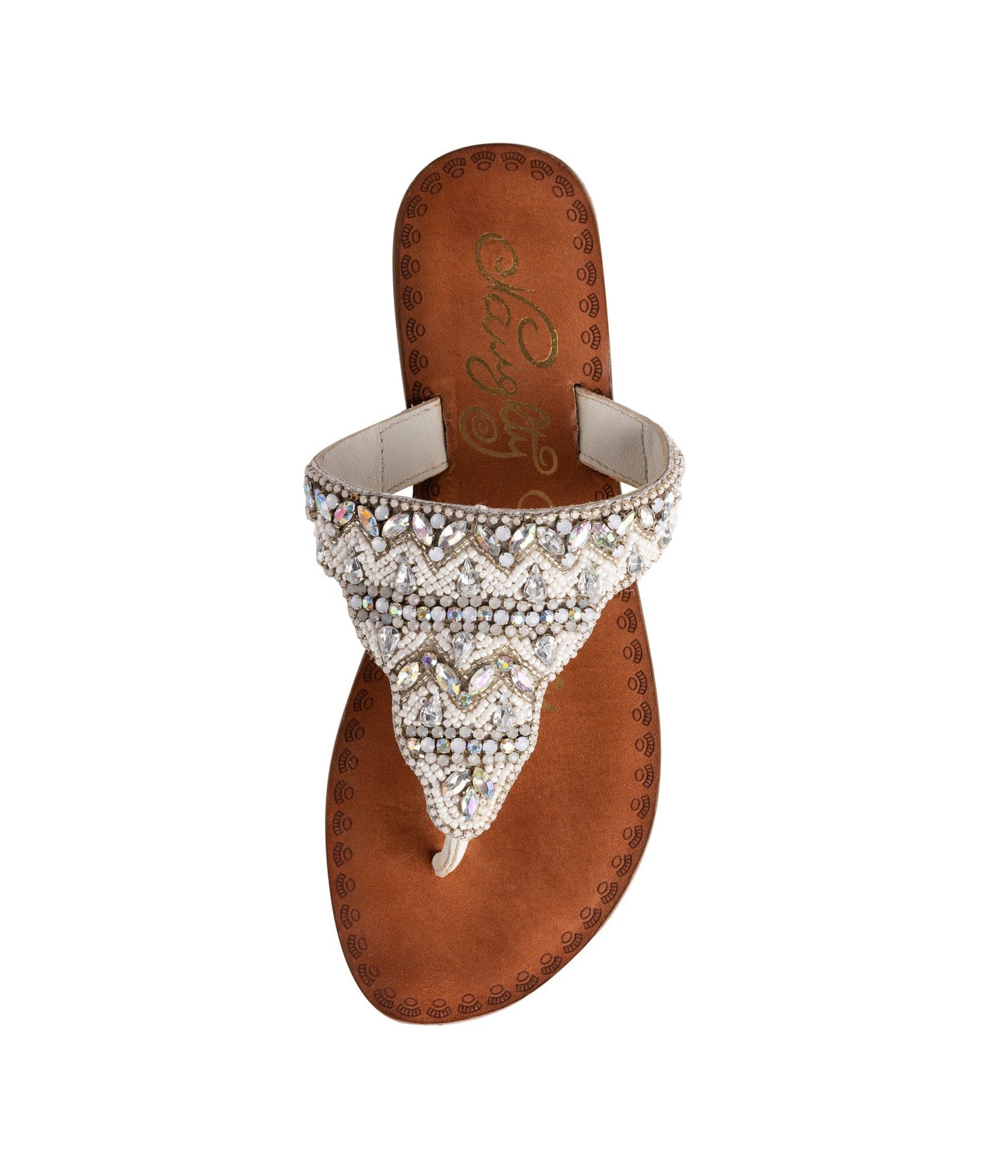 Loving U Jeweled Sandals in White