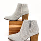 Shine Star Rhinestone Bootie in Silver